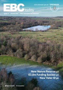 Front cover of EBC Today Spring 2023, view of nature reserve land 