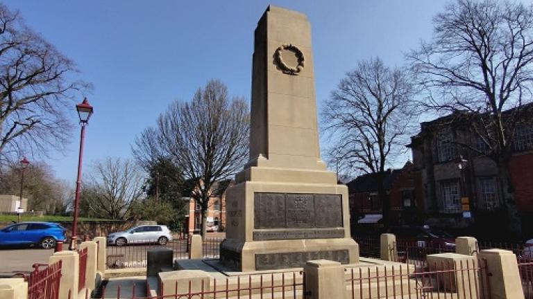 The war memorial at the cenotaph in Ilkeston