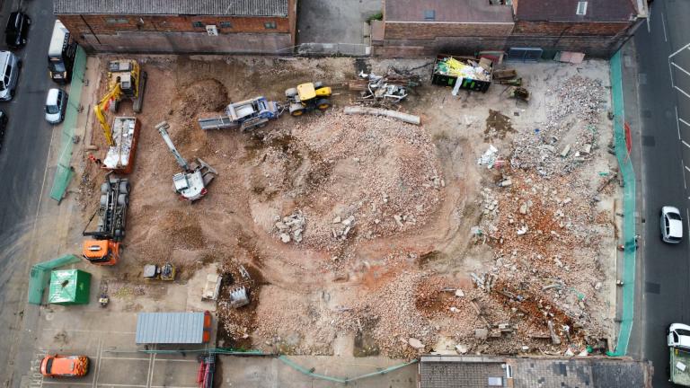 The site which is now cleared and flat