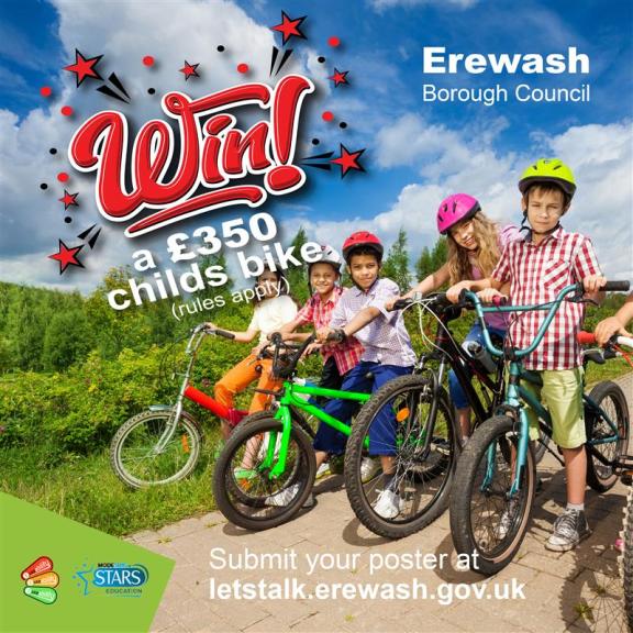 Five children smiling on bikes
