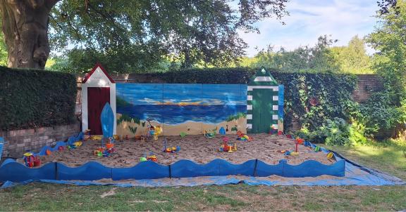 A view of the beach in Erewash Museum Garden 