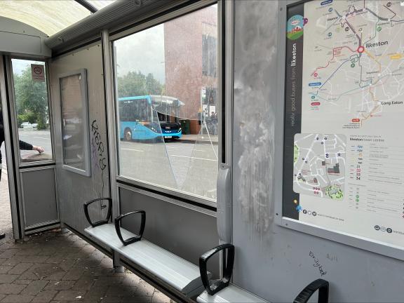 A busted shelter in Wharncliffe Road