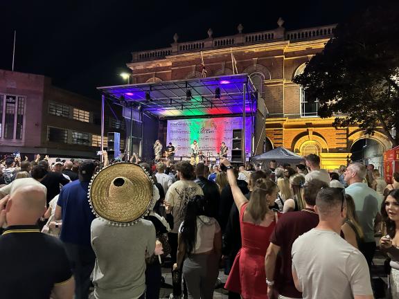 Crowds at Glowfest in Ilkeston