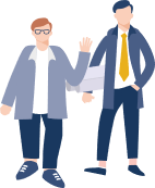 Cartoon of a woman and man
