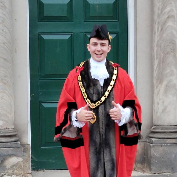 New Mayor Harry in robes
