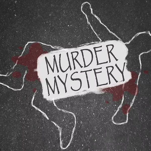 Outline of a body drawn on a floor