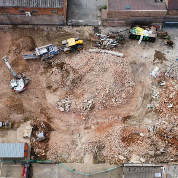 The site which is now cleared and flat